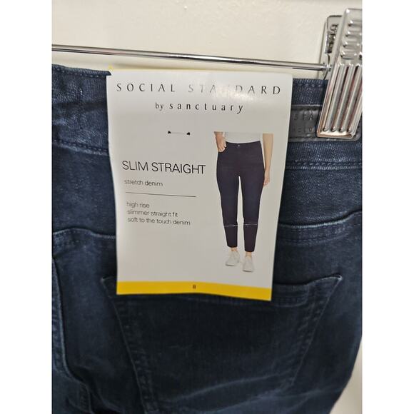 Social Standard Women's Jeans size 8 Dark Wash Normcore Retro 90s Vibe - Picture 4 of 12